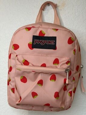 JanSport Big Break Strawberry Lunch Box Recycled Zip Lid With Handle